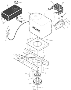 Engine Mount Diagram and Parts List for 312002X98A 2003 Briggs and Stratton Lawn Tractor